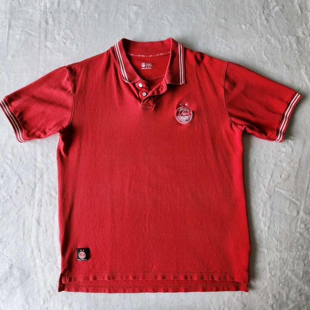 Aberdeen‎ Football Club 2006 Polo Shirt Mens XL Soccer Red Cotton Pique Official